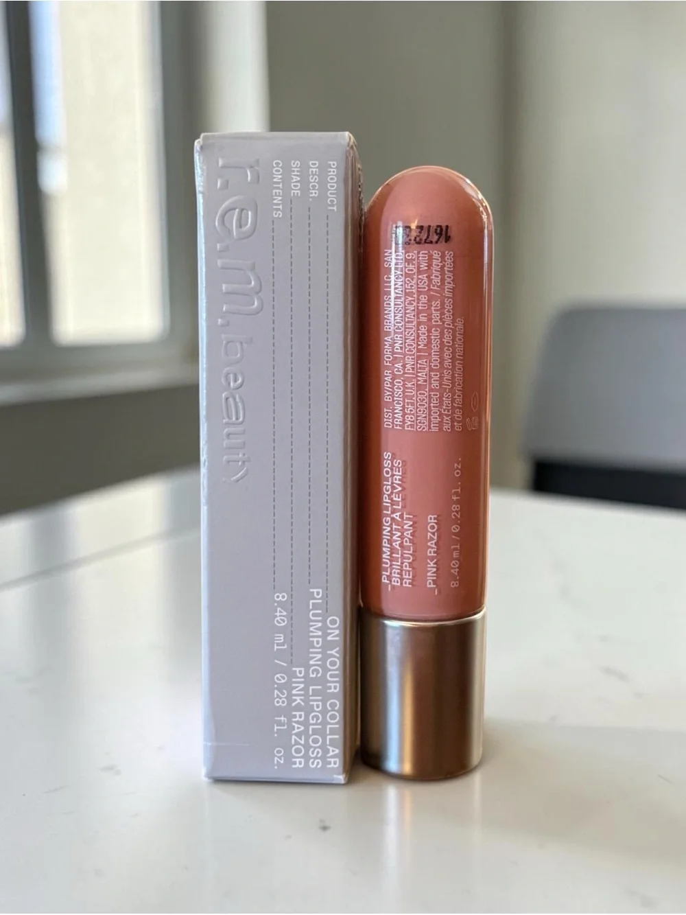 💎 R.E.M Beauty On Your Collar Plumping Lip Gloss Pink Razor New In Box